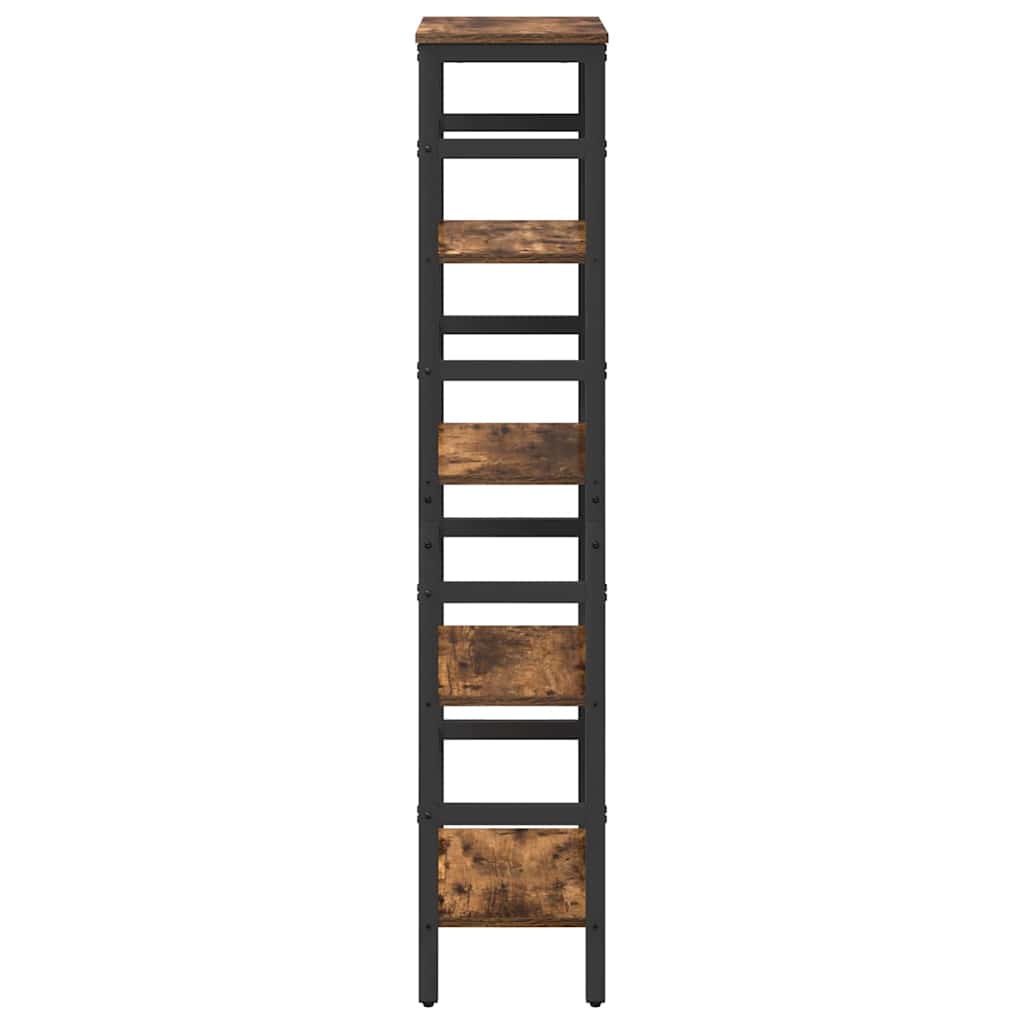 Bogreol 4 niveauer 40 x 29,5 x 149 cm Konstrueret træ Røget eg