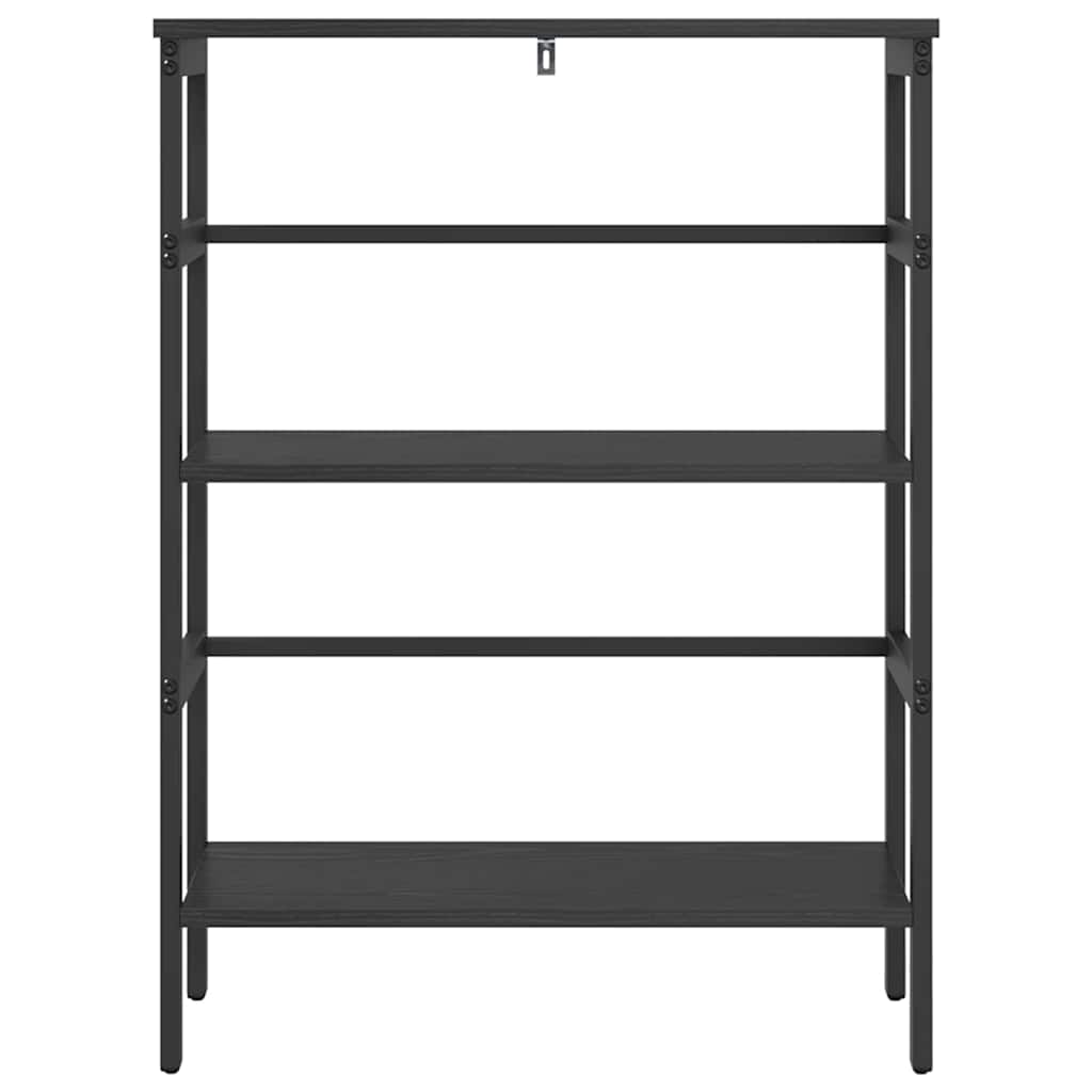 Bogreol 2 niveauer 60 x 29,5 x 81 cm Konstrueret træ Sort eg