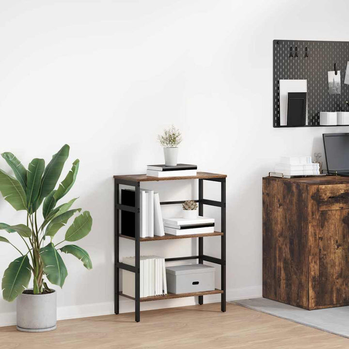 Bogreol 2 niveauer 60 x 29,5 x 81 cm Konstrueret træ Røget eg