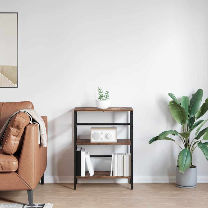 Bogreol 2 niveauer 60 x 29,5 x 81 cm Konstrueret træ Røget eg