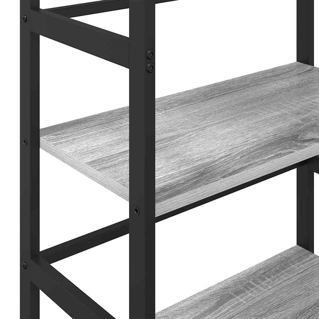 Bogreol 2 niveauer 60 x 29,5 x 81 cm Konstrueret træ Grå Sonoma