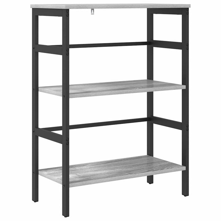 Bogreol 2 niveauer 60 x 29,5 x 81 cm Konstrueret træ Grå Sonoma