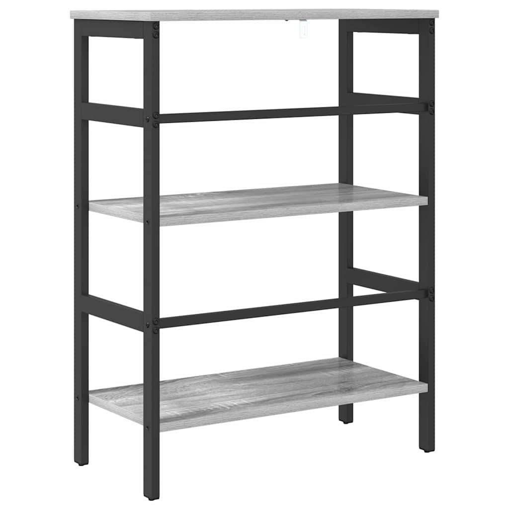 Bogreol 2 niveauer 60 x 29,5 x 81 cm Konstrueret træ Grå Sonoma