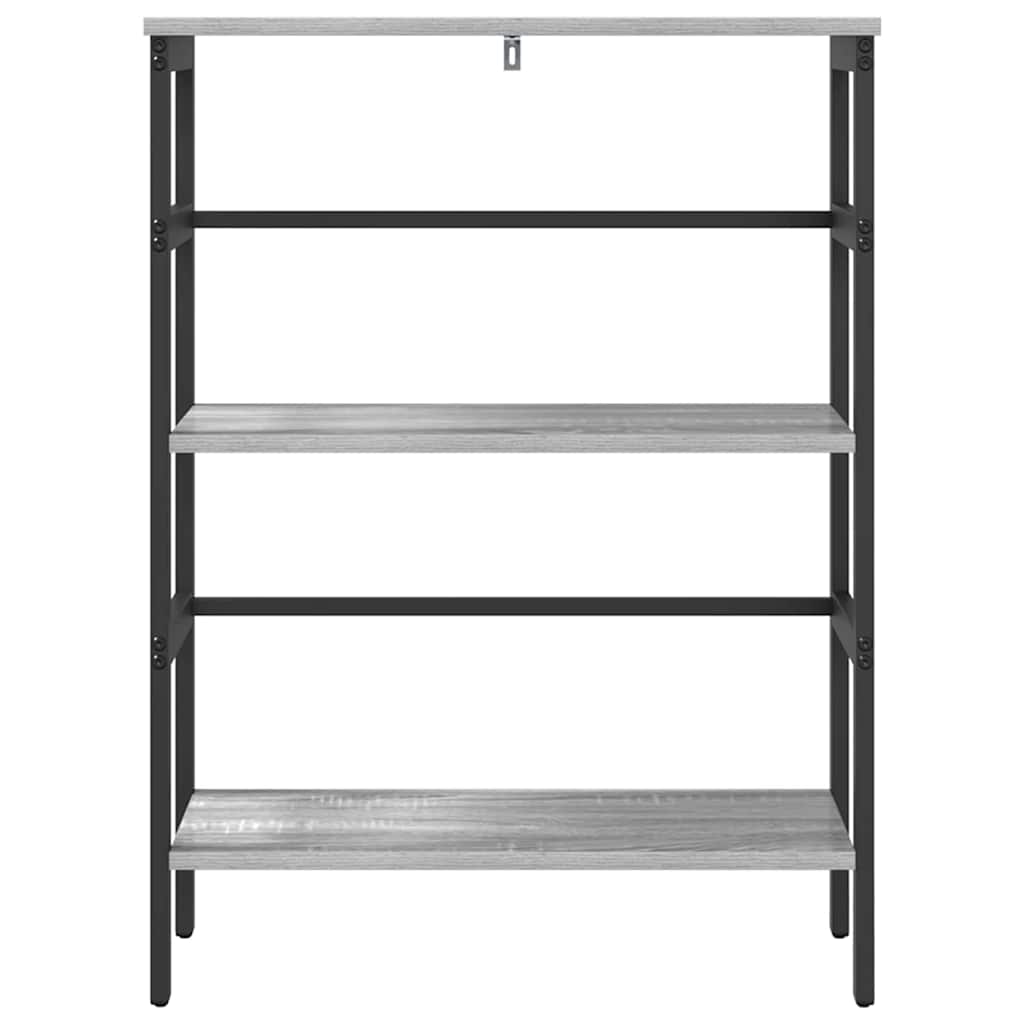 Bogreol 2 niveauer 60 x 29,5 x 81 cm Konstrueret træ Grå Sonoma