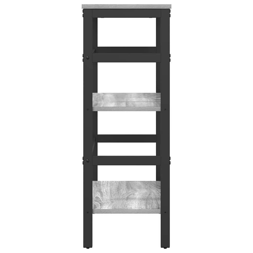Bogreol 2 niveauer 60 x 29,5 x 81 cm Konstrueret træ Grå Sonoma
