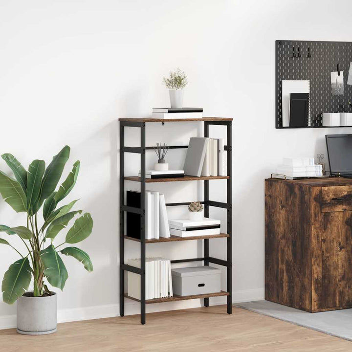 Bogreol 3 niveauer 60 x 29,5 x 115 cm Konstrueret træ Røget eg