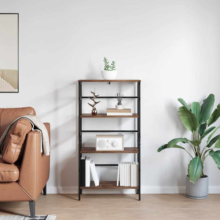 Bogreol 3 niveauer 60 x 29,5 x 115 cm Konstrueret træ Røget eg