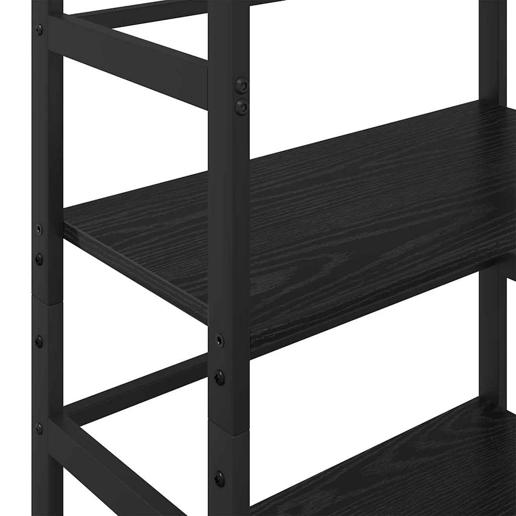 Bogreol 4 niveauer 60 x 29,5 x 149 cm Konstrueret træ Sort eg