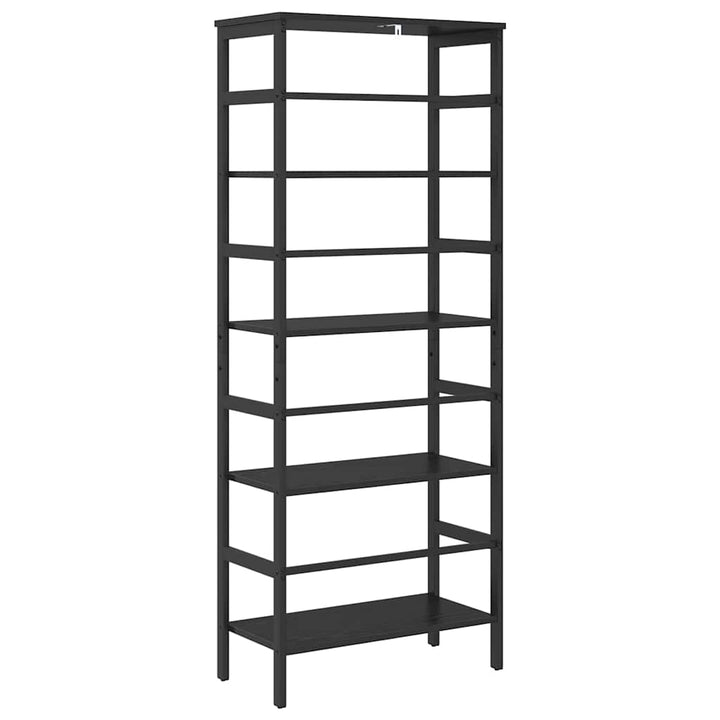 Bogreol 4 niveauer 60 x 29,5 x 149 cm Konstrueret træ Sort eg
