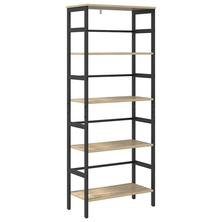 Bogreol 4 niveauer 60 x 29,5 x 149 cm Konstrueret træ Sonoma eg
