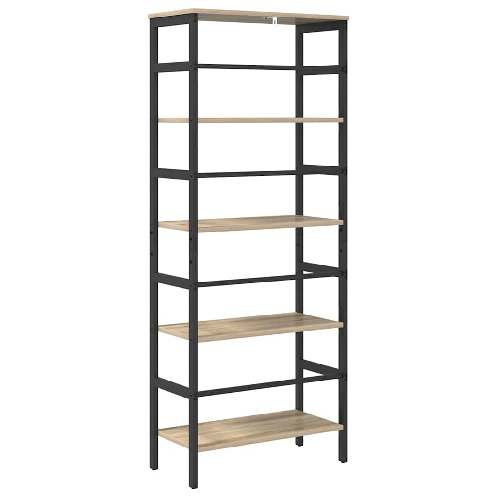 Bogreol 4 niveauer 60 x 29,5 x 149 cm Konstrueret træ Sonoma eg