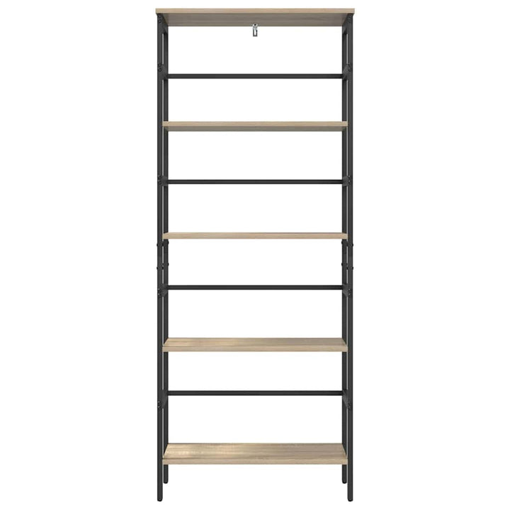 Bogreol 4 niveauer 60 x 29,5 x 149 cm Konstrueret træ Sonoma eg