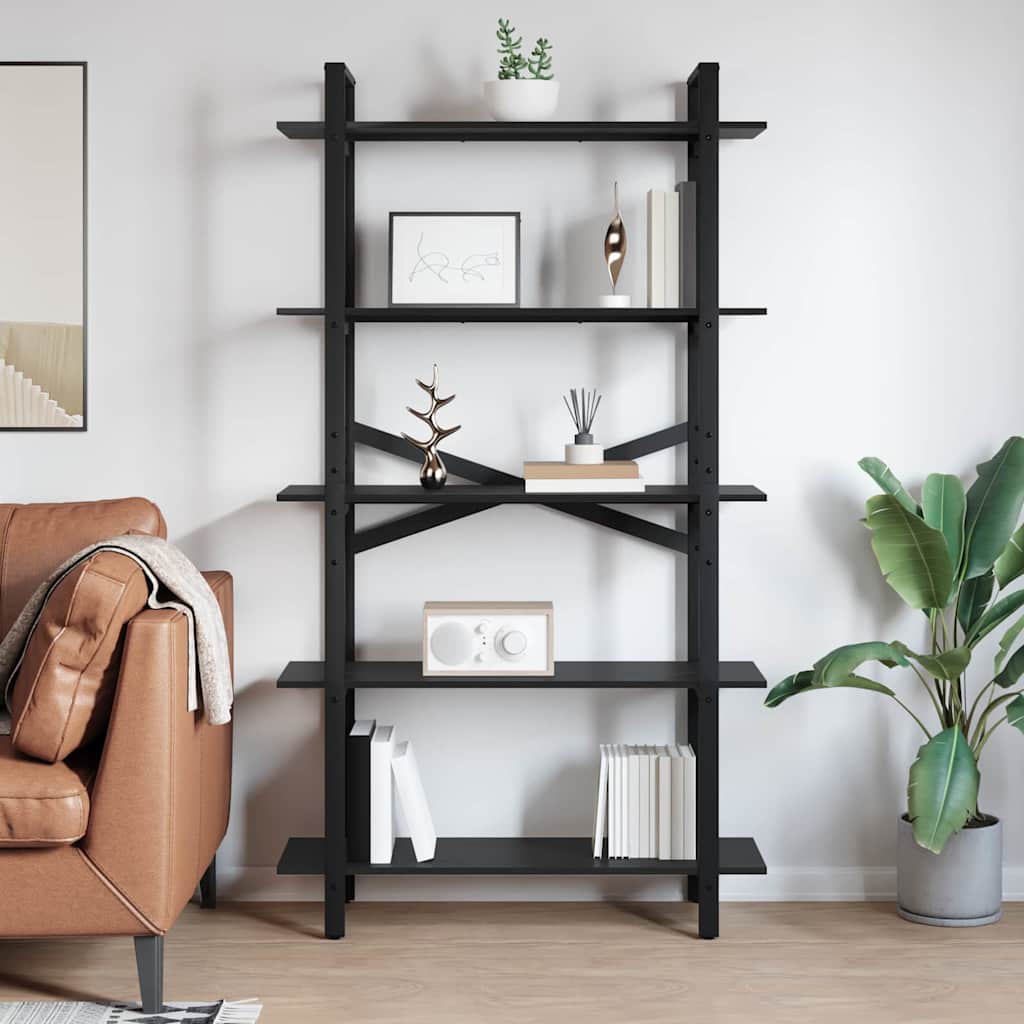 Bogreol Sort eg 100 x 33,5 x 178 cm Konstrueret træ