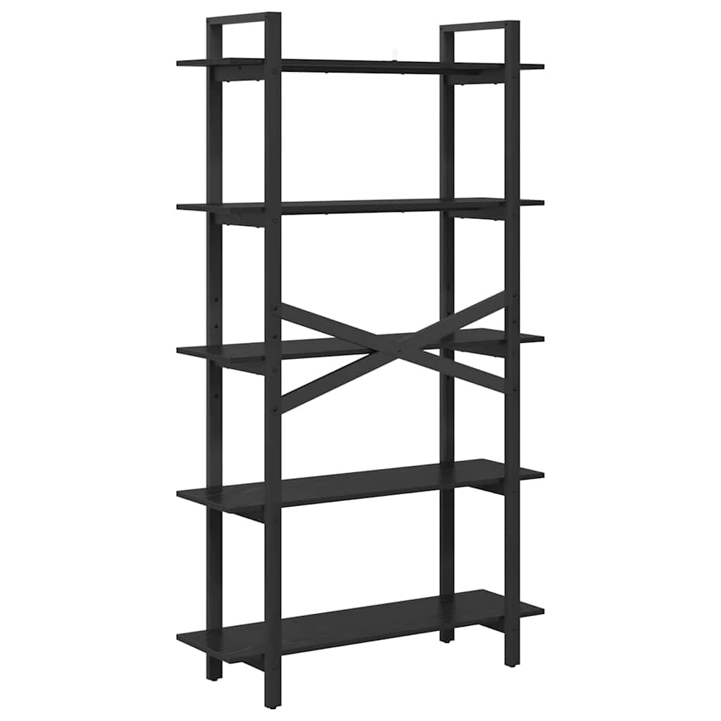 Bogreol Sort eg 100 x 33,5 x 178 cm Konstrueret træ