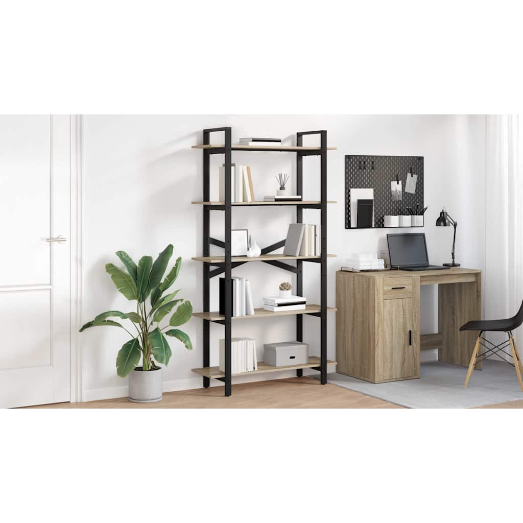 Bogreol Sonoma eg 100 x 33,5 x 178 cm Konstrueret træ