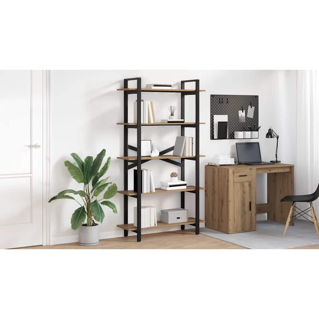 Bogreol Artisan Egetræ 100 x 33,5 x 178 cm Konstrueret træ