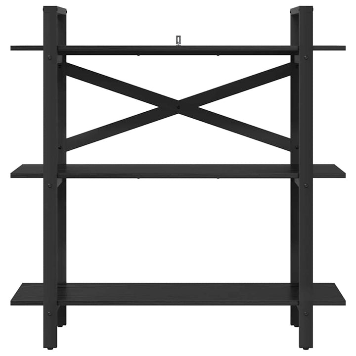 Bogreol 3 niveauer 100 x 33,5 x 102 cm Konstrueret træ Sort eg