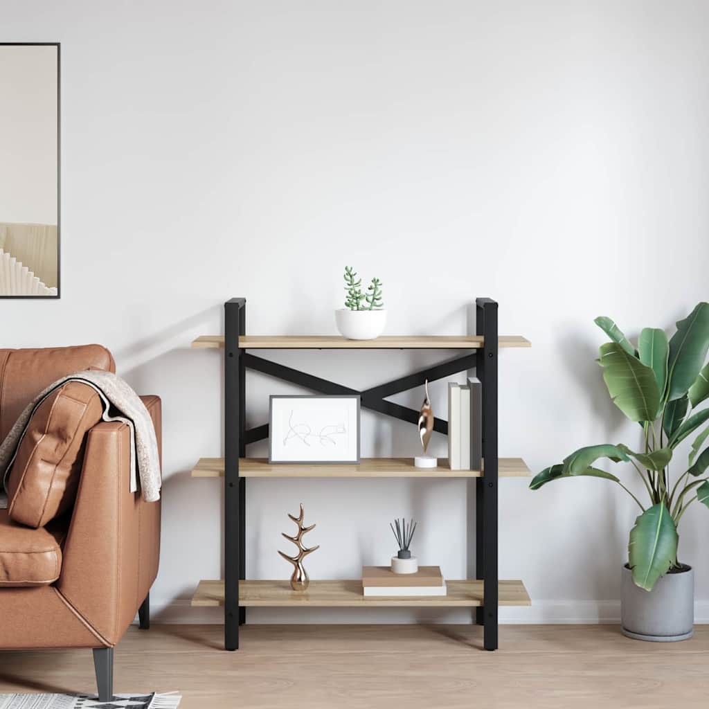 Bogreol 3 niveauer 100 x 33,5 x 102 cm Konstrueret træ