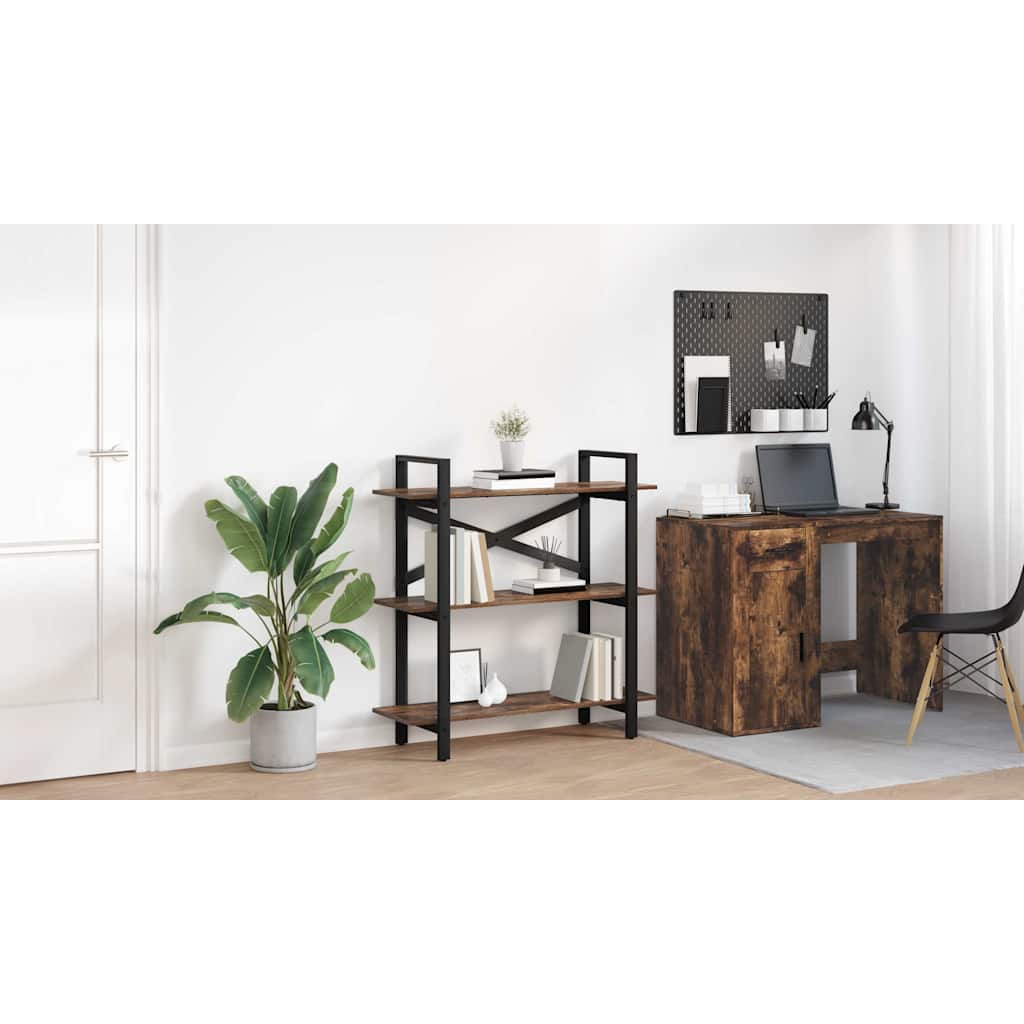 Bogreol Røget eg 100 x 33,5 x 102 cm Konstrueret træ