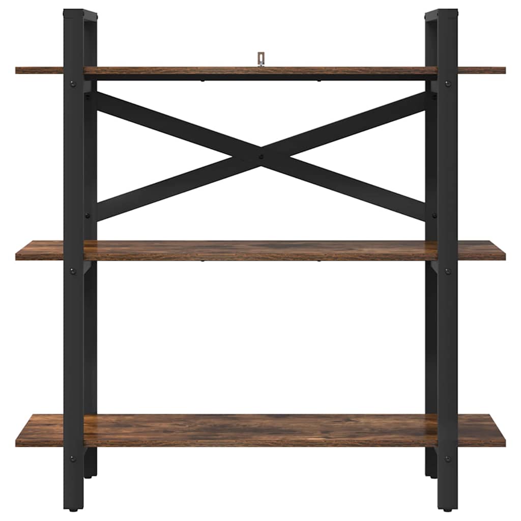 Bogreol 3 niveauer 100 x 33,5 x 102 cm Konstrueret træ Røget eg