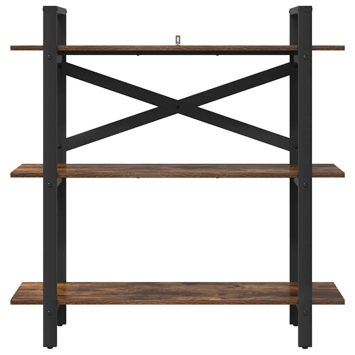 Bogreol 3 niveauer 100 x 33,5 x 102 cm Konstrueret træ Røget eg