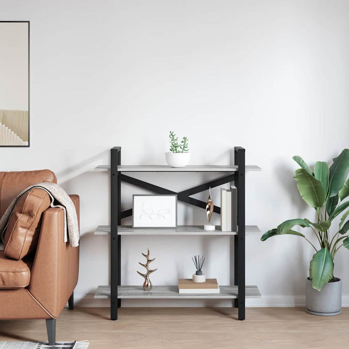 Bogreol 3 niveauer 100 x 33,5 x 102 cm Konstrueret træ