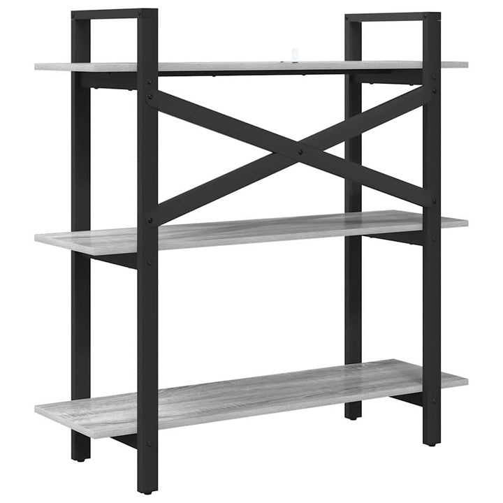 Bogreol 3 niveauer 100 x 33,5 x 102 cm Konstrueret træ
