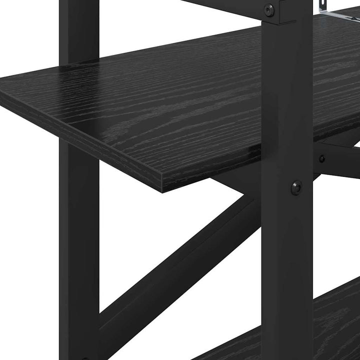 Bogreol 2 niveauer 100 x 33,5 x 64 cm Konstrueret træ Sort eg