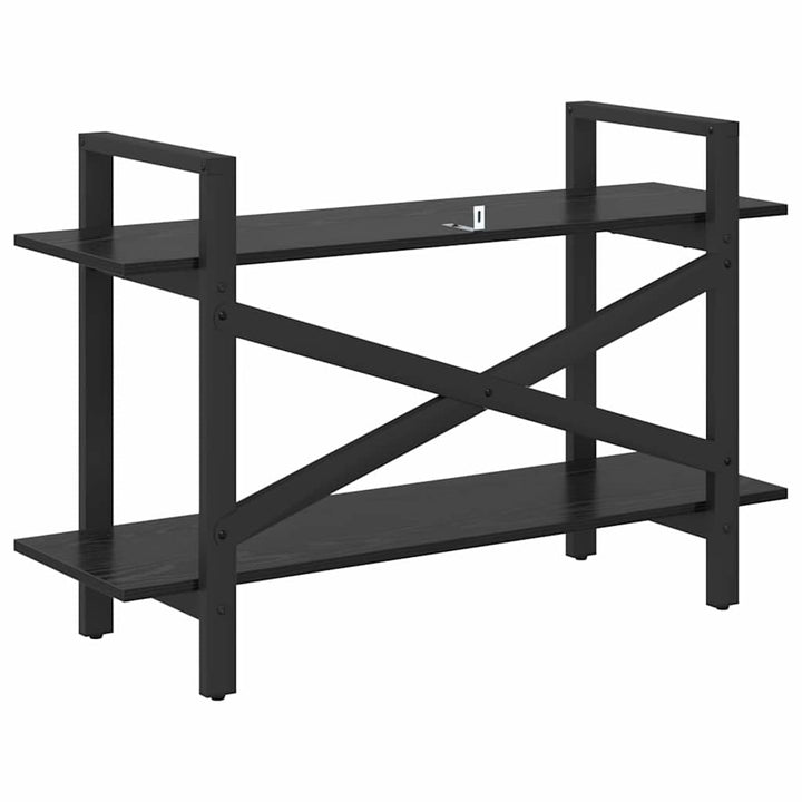 Bogreol 2 niveauer 100 x 33,5 x 64 cm Konstrueret træ Sort eg