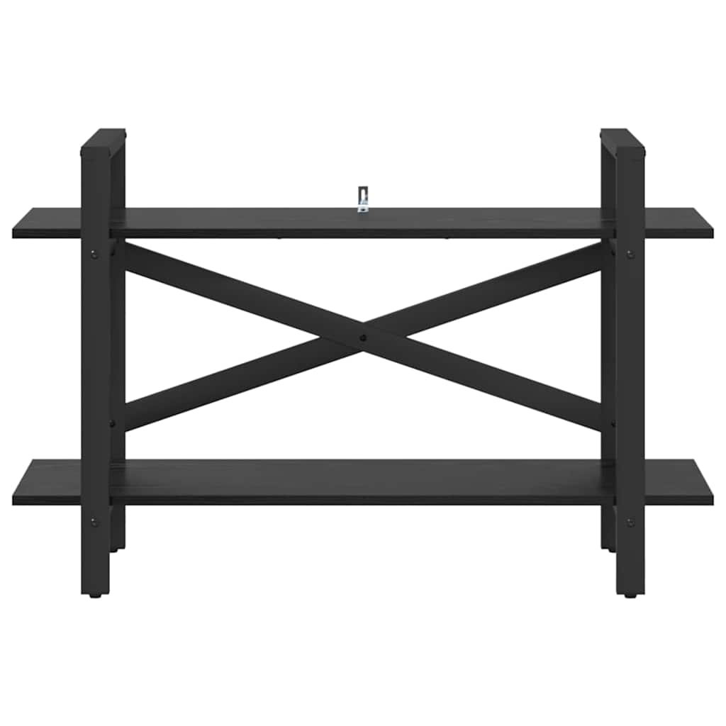 Bogreol 2 niveauer 100 x 33,5 x 64 cm Konstrueret træ Sort eg