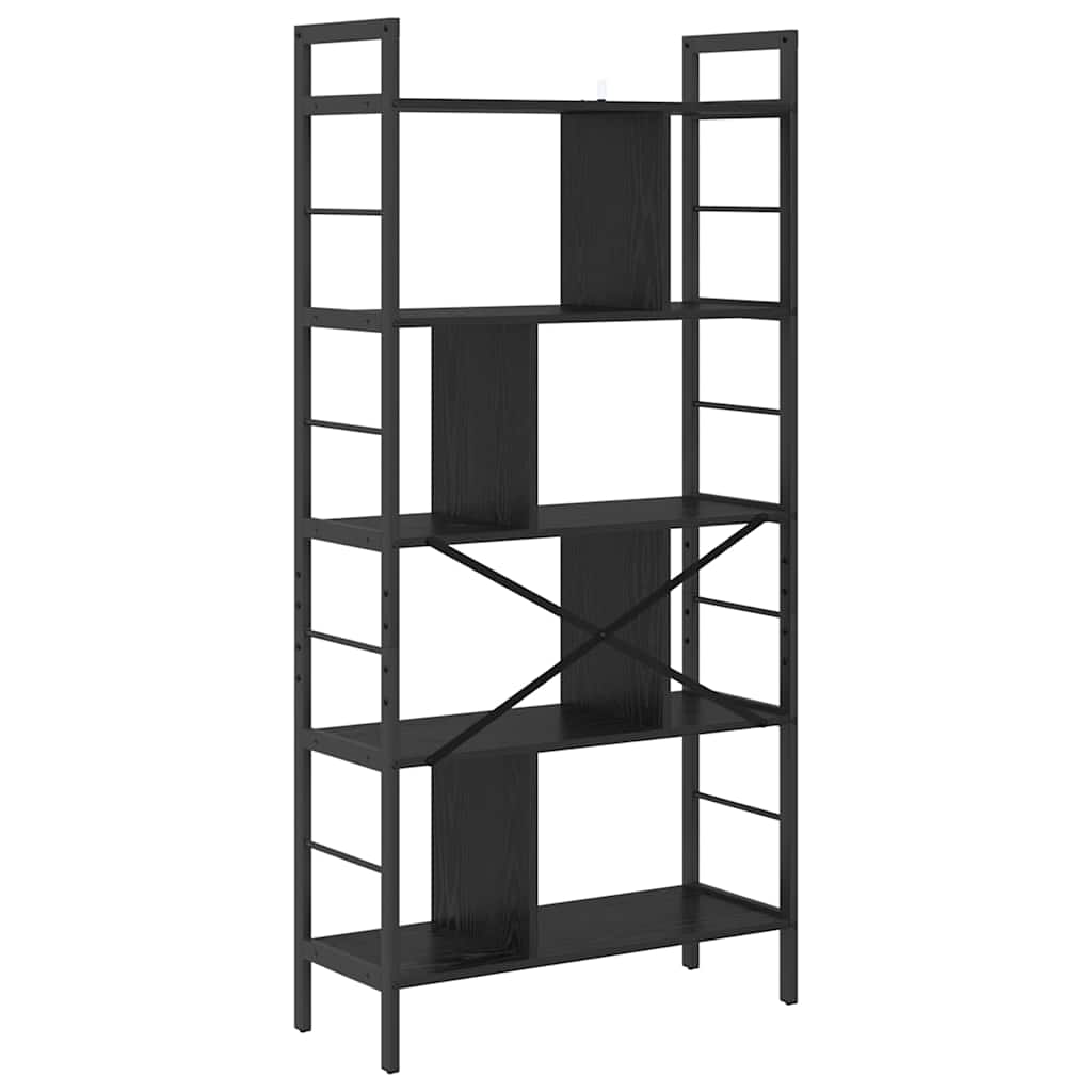 Bogreol Sort eg 75 x 30 x 156 cm Konstrueret træ
