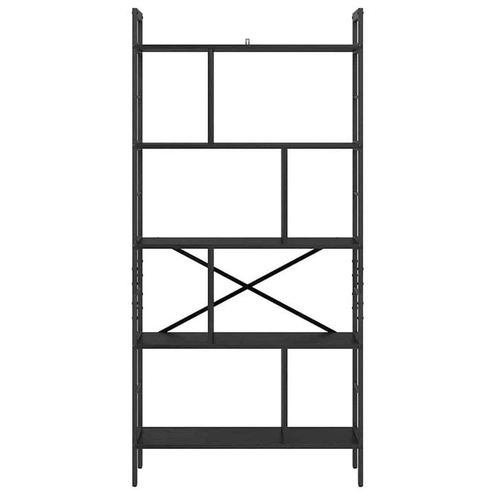Bogreol Sort eg 75 x 30 x 156 cm Konstrueret træ