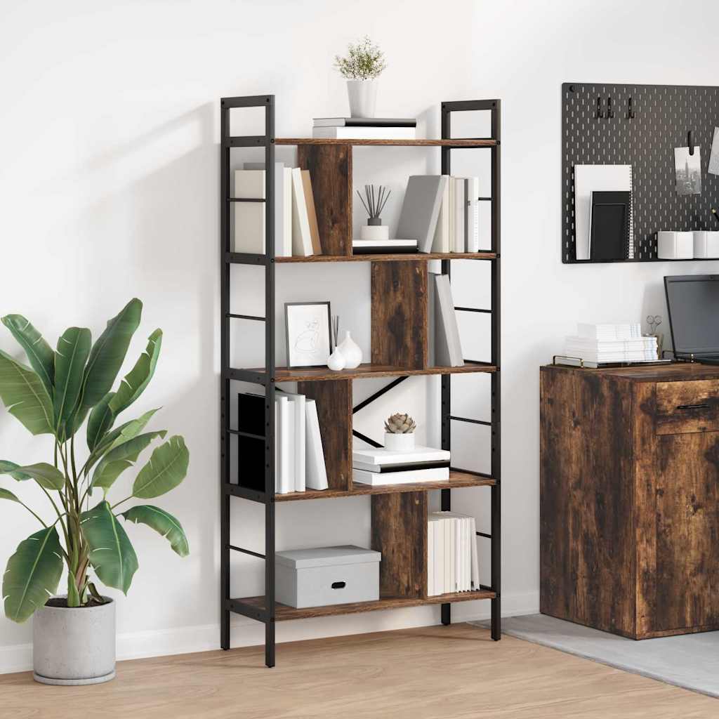 Bogreol Røget eg 75 x 30 x 156 cm Konstrueret træ