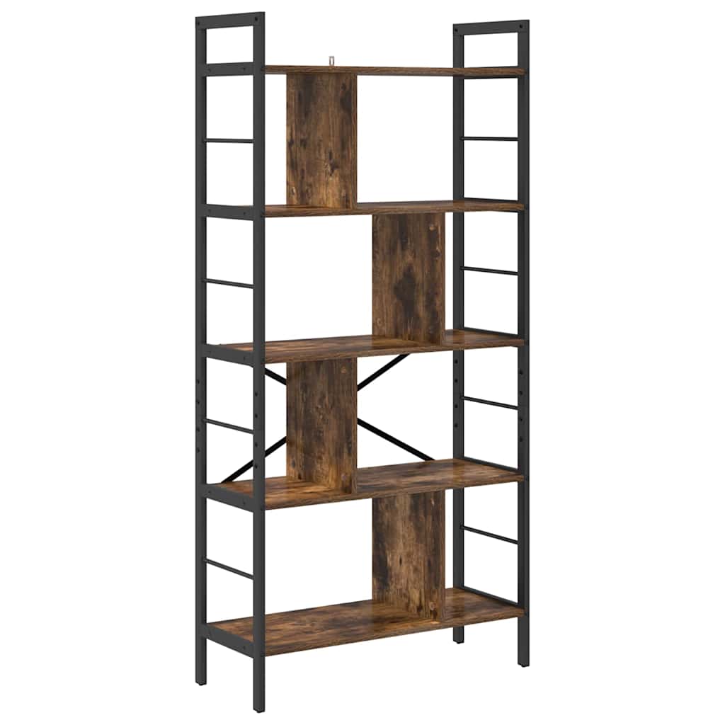 Bogreol Røget eg 75 x 30 x 156 cm Konstrueret træ