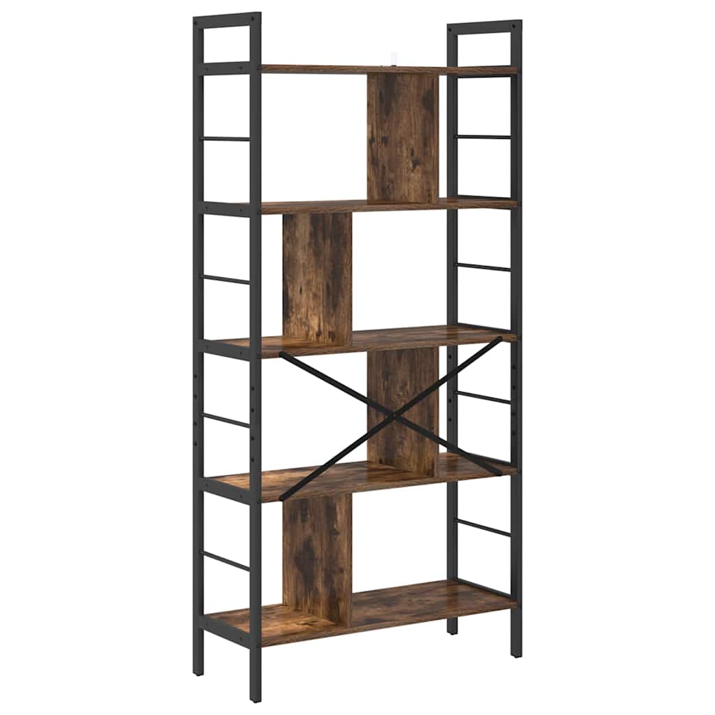 Bogreol Røget eg 75 x 30 x 156 cm Konstrueret træ