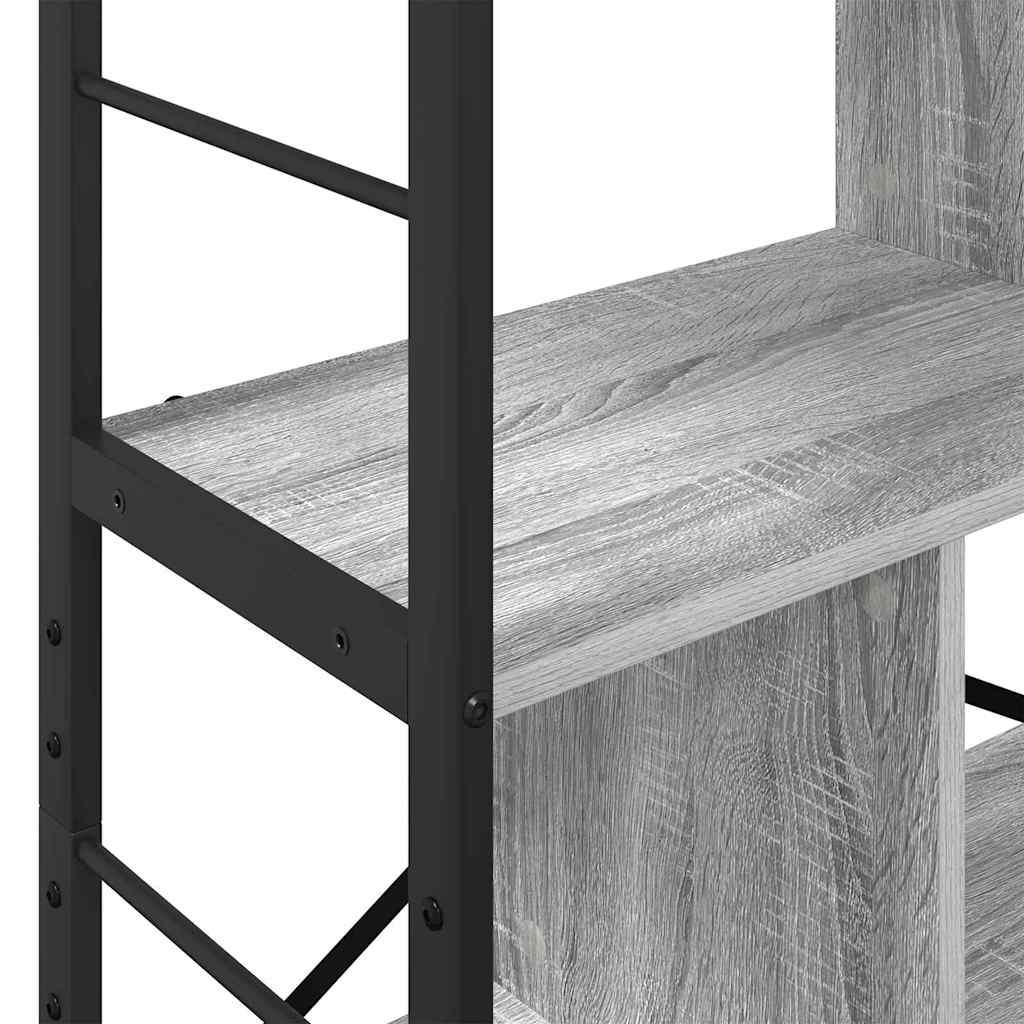 Bogreol 9 niveauer 75 x 30 x 156 cm Konstrueret træ Grå Sonoma