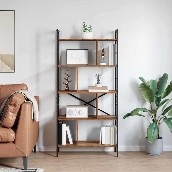 Bogreol Gammelt træ 75 x 30 x 156 cm Konstrueret træ