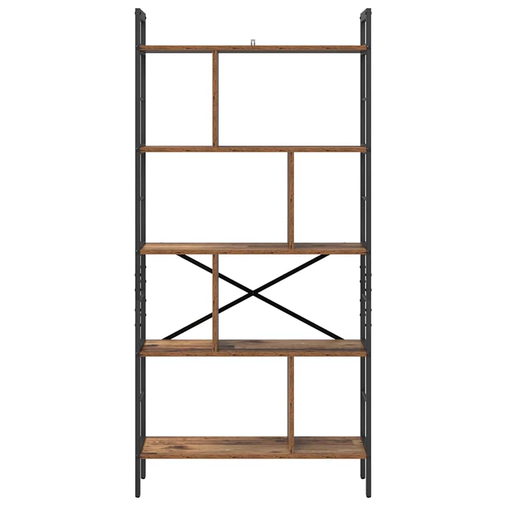 Bogreol Gammelt træ 75 x 30 x 156 cm Konstrueret træ