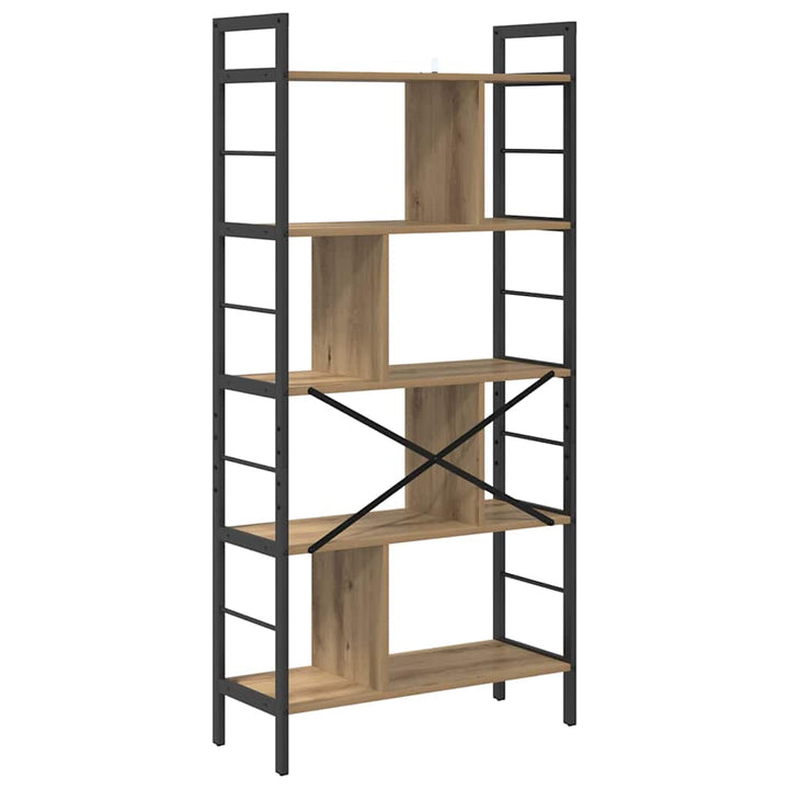 Bogreol Artisan Egetræ 75 x 30 x 156 cm Konstrueret træ