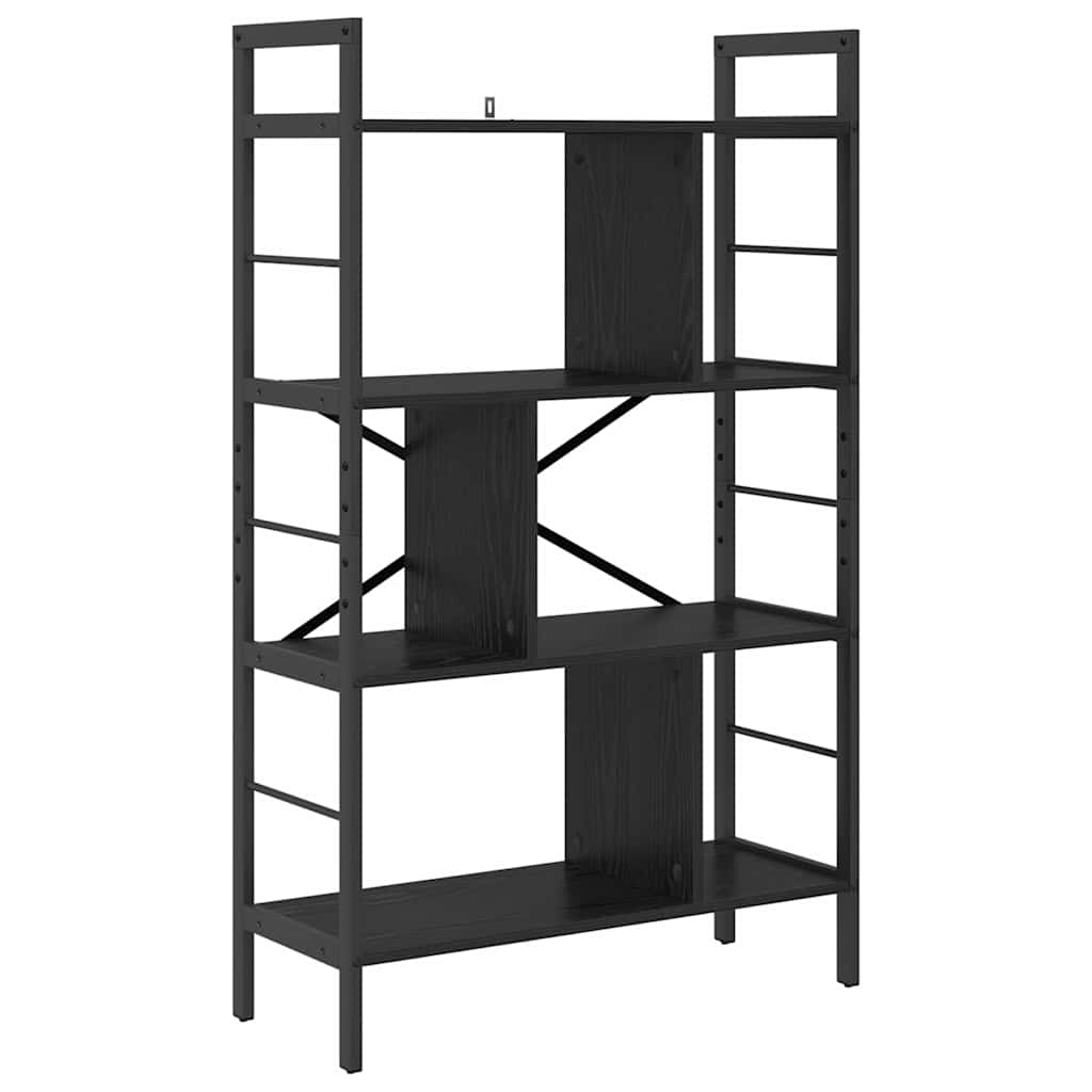 Bogreol Sort eg 75 x 30 x 123,5 cm Konstrueret træ
