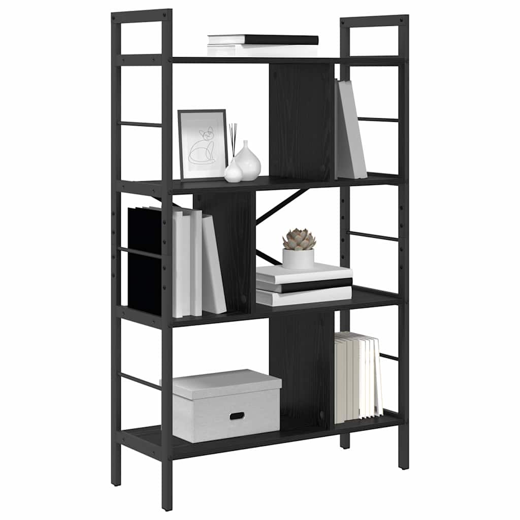Bogreol Sort eg 75 x 30 x 123,5 cm Konstrueret træ
