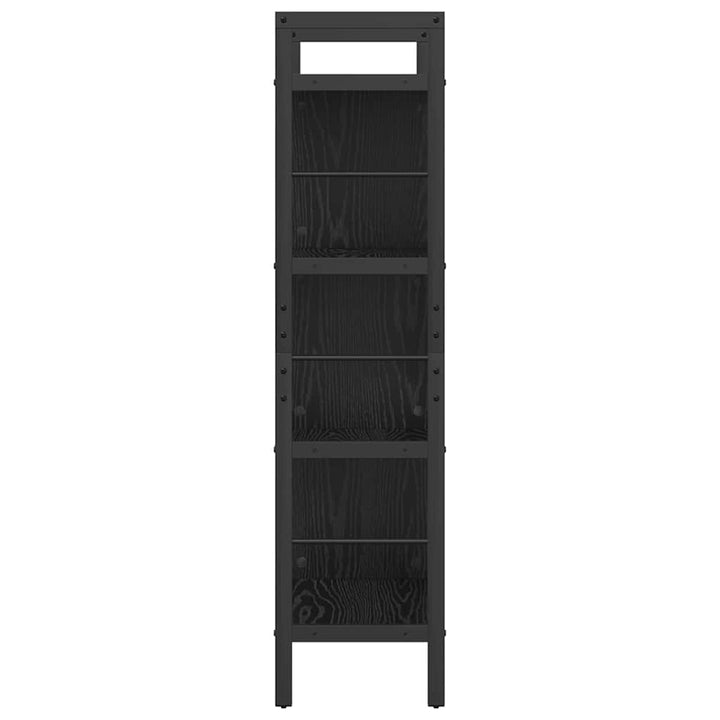 Bogreol 7 niveauer 75 x 30 x 123,5 cm Konstrueret træ Sort eg