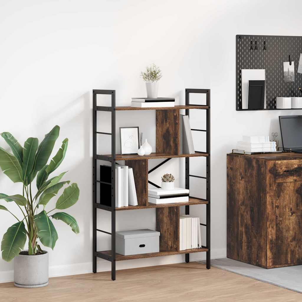 Bogreol Røget eg 75 x 30 x 123,5 cm Konstrueret træ 7 niveauer
