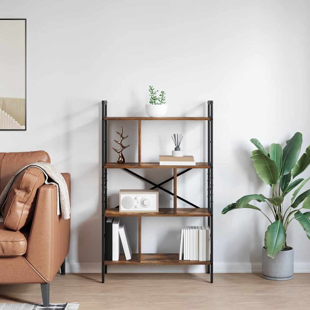 Bogreol Røget eg 75 x 30 x 123,5 cm Konstrueret træ 7 niveauer