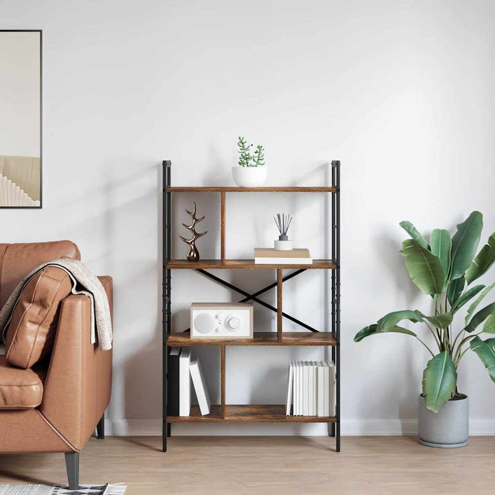 Bogreol Røget eg 75 x 30 x 123,5 cm Konstrueret træ 7 niveauer