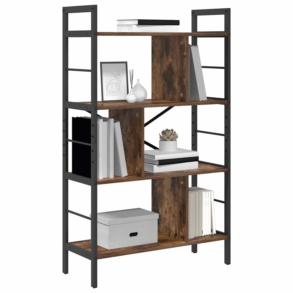 Bogreol Røget eg 75 x 30 x 123,5 cm Konstrueret træ 7 niveauer