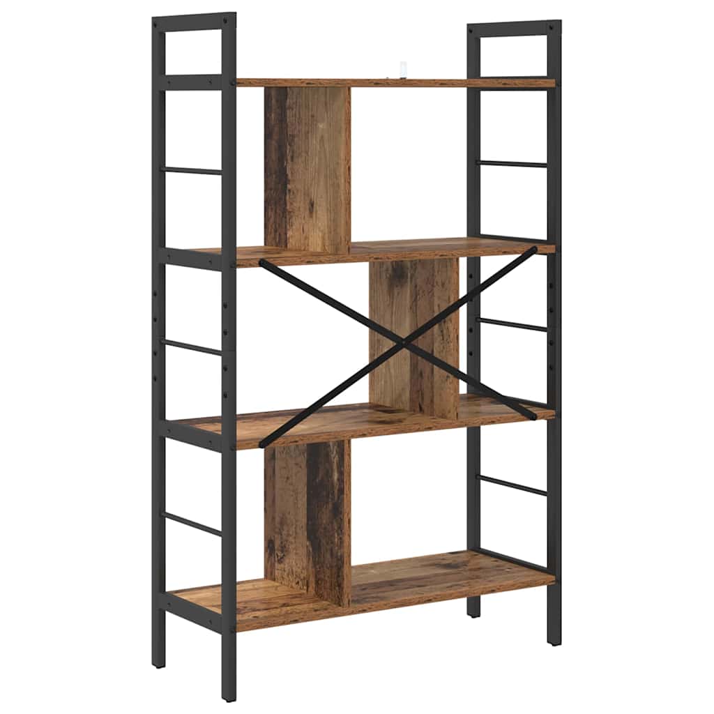 Bogreol Gammelt træ 75 x 30 x 123,5 cm Konstrueret træ