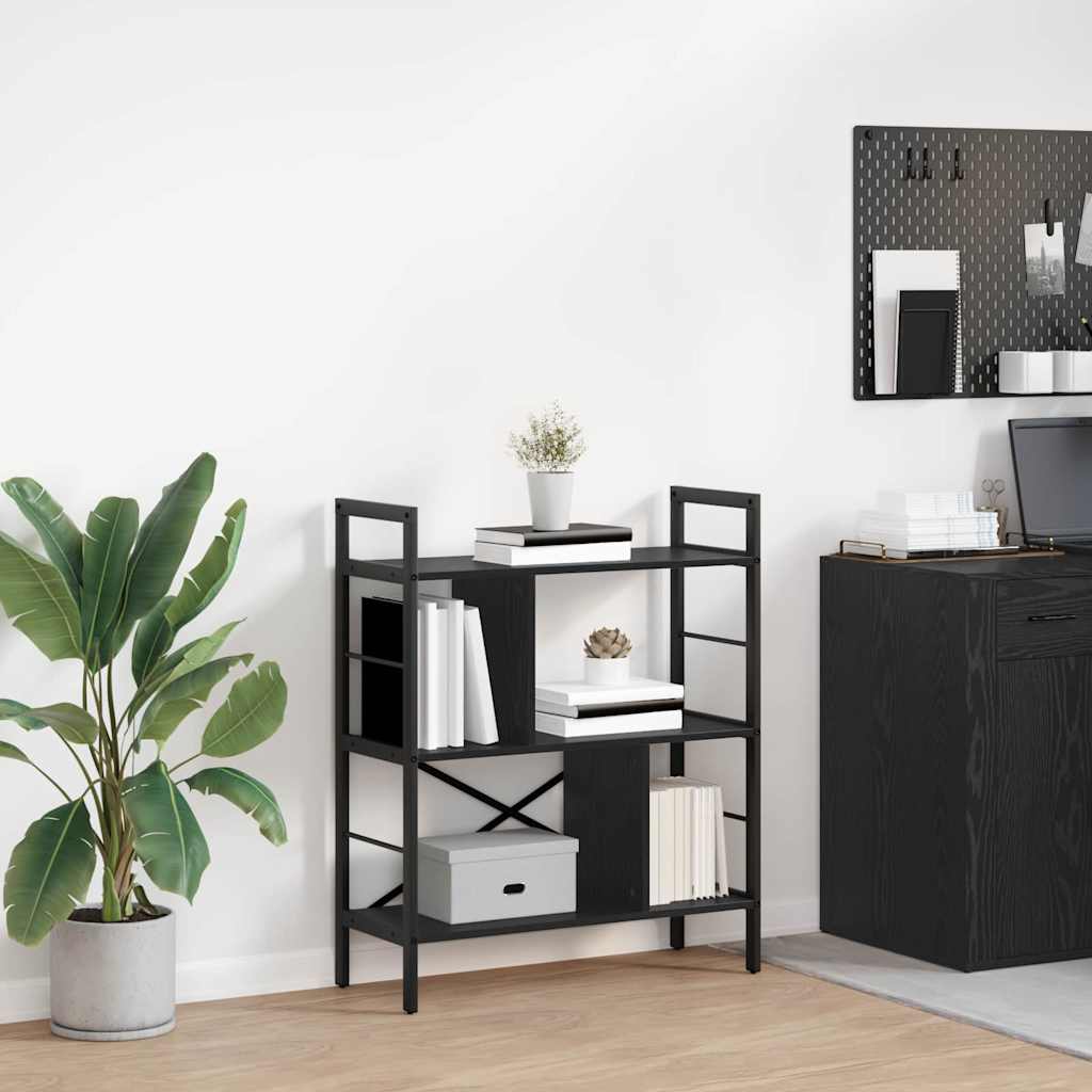Bogreol Sort eg 75 x 30 x 91 cm Konstrueret træ