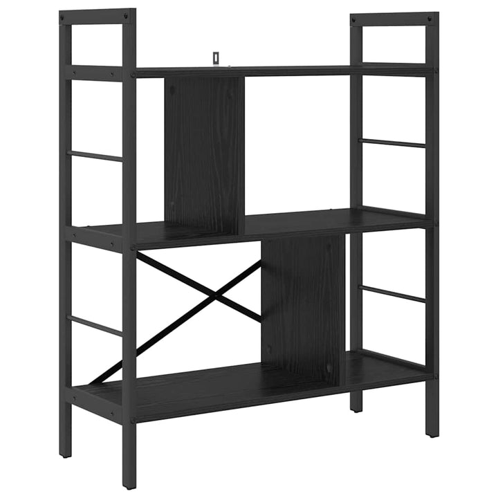 Bogreol 5 niveauer 75 x 30 x 91 cm Konstrueret træ Sort eg