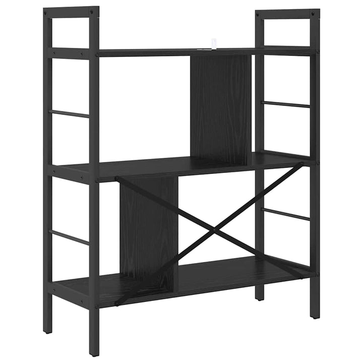 Bogreol Sort eg 75 x 30 x 91 cm Konstrueret træ